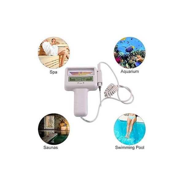 Vandkvalitetstester, elektronisk PH-meter tester bærbar klormåler Høj nøjagtighed PH-meter til drikkevand, hydroponics, akvarier, drikke