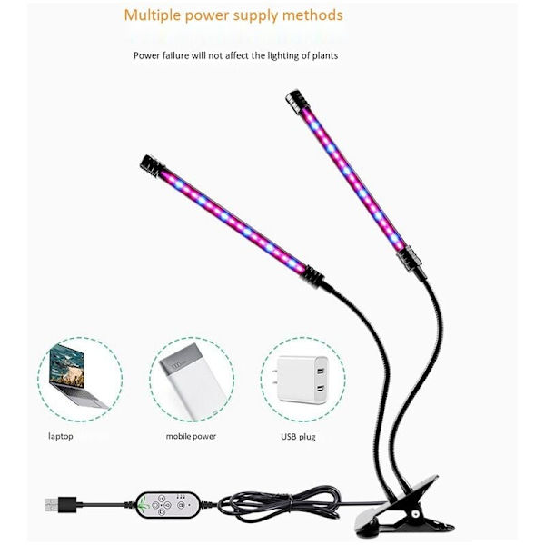 30W USB-kasvikasvatuslamppu, LED-täyden spektrin kasvatuslamput, taimien kukkafytolamppu sisätilojen vesiviljelykasveille
