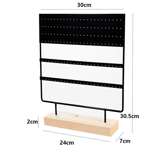 Örhängehållare Displayställ 3-lagers Örhänge Stud Hållare Smycken Organizer 144 Hål Örhängehållare med Träbas Ställ Displayställ för Kvinnor
