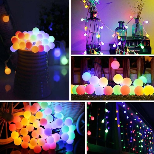 3M Fairy Lights, Moniväriset Fairy Lights, 20 Pientä Palloa IP65 Vedenkestävä, 1 Valotila Sisä- ja Ulkokoristeluun, Kotiin, Juhliin, Jouluun