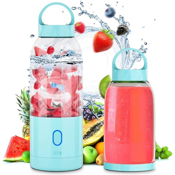 Bærbar Elektrisk Blender, USB Opladbar, til Shakes og Smoothies med Seks Blade Udendørs Sport Rejse Blanding