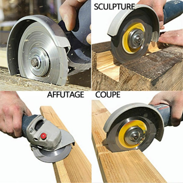 Træ Slibeskive 125 X 22 Mm Træskæreskive Udskæringskive til Vinkelsliber 6 Tænder..