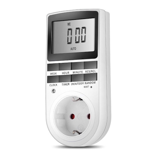 Digital Programmerbar Uttag Veckovis Digital Timer, LCD-Skärm, Energibesparing (1-pack)