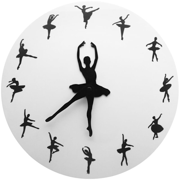 Veggklokke med ballettdanser - Hjemmestudio, dansegave, dekorasjon