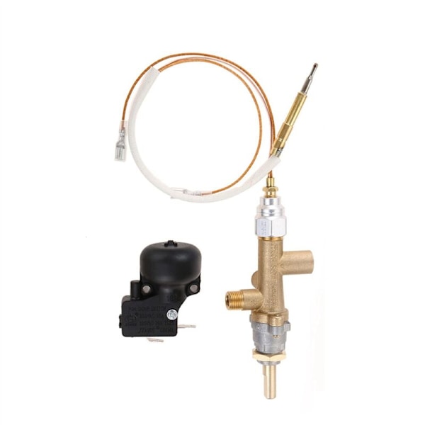 2x Gas Patiovarmer Kontrolventil Termoelement Sensor Propangas Dump Switch Knap Pejs Kontrol Sikkerhedspilot Port Samling