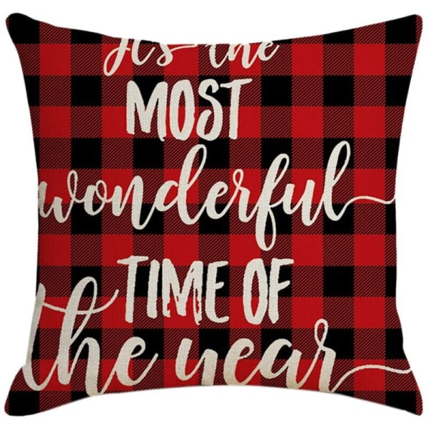 Jul kudde kreativitet kvadratisk dekor kuddfodral kuddfodral för bil soffa 45X45Cm