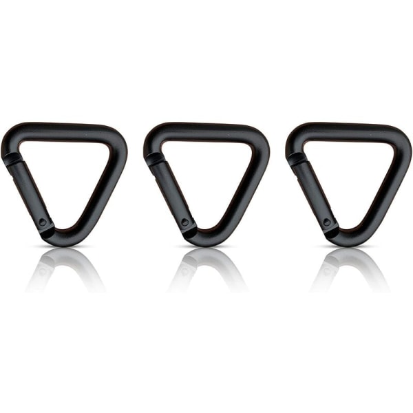 Set of 3 triangular carabiners with carabiners and carabiners