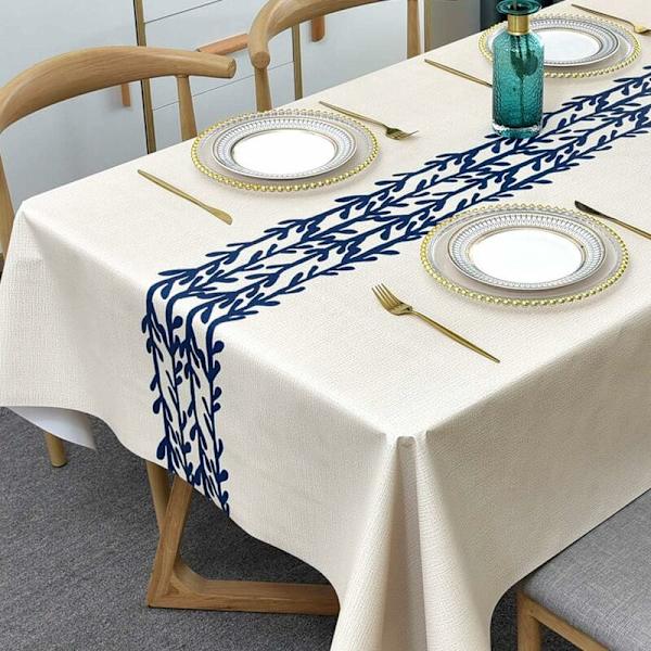 Duk PVC Plastduk Vattentvättbar. Vattentät Rektangulär Bordsskydd för Kök, Picknick, Utomhus, Inomhus (137 x 185cm, Rattan)