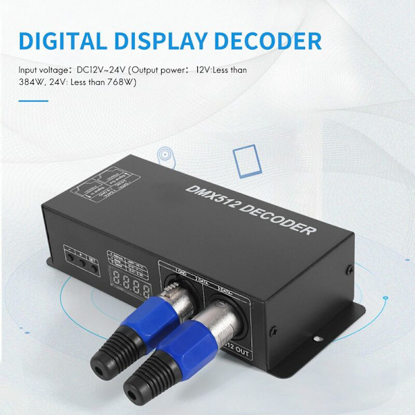 Dmx 512 Digital Display Dekoder, Dmx512 Dæmpningsstyring til Led Rgbw Strip Light Strip Rj45 Forbindelse Dc 12 - 24V 20A (4 Kanaler)