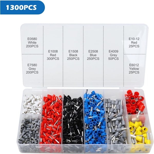 Krympe Tang med 1300 Kabelsko, Krympe Tang til Kabler 0,25-10mm²(AWG 23-7), Krympe Tang Værktøjssæt, Krympe Tang til Elektrisk Installation