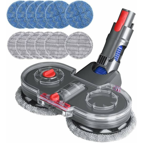 Sähköinen moppipää Dyson V15 V11 V10 V8 V7 -imuriin, jossa irrotettava vesisäiliö, 12 pestävää moppia