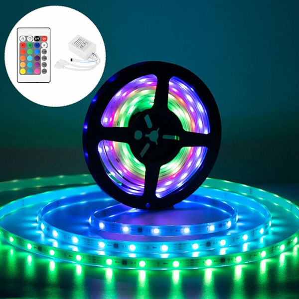 DC12V RGB LED-controller + 24-tasters RGB-fjernbetjening IR-lysstribe-controller til 2835 5050 RGB-lysstribe