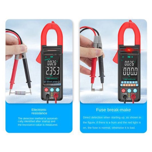 DC/AC Spänningsklämma Mätare Digital Klämma Mätare 6000 Räkningar 400A Multimeter Färgskärm Spänningstestare FS8330Pro+