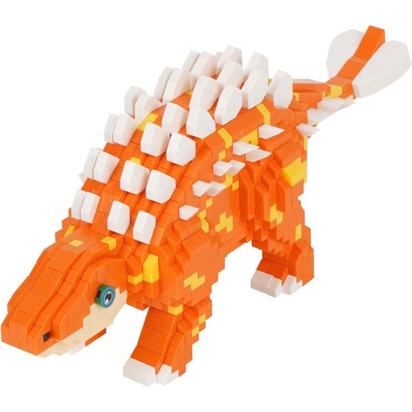 Dinosaur Building Block Kit, DIY Mini Building Block Lelu, Dinosaur Lelu, Lahja aikuisille ja lapsille (Ankylosaurus)