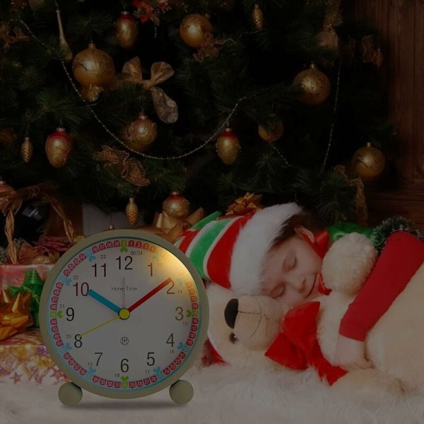 Väckarklocka för barn pojkar och flickor tyst jul-tickande väckarklocka original analog lumiChristmass väckarklocka sChristmasze sängbordsklocka