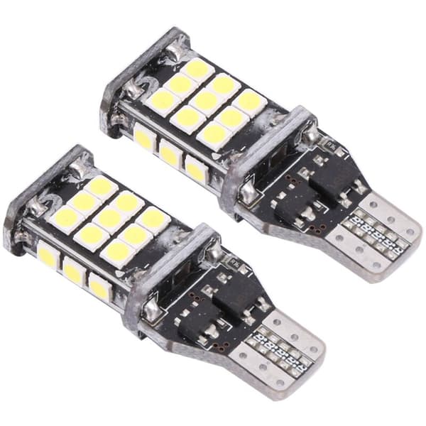 2 stk LED-frontlyktpære 24Smd Bilrevers Bøyedanslys Sving Dekoding Ryggelys T15