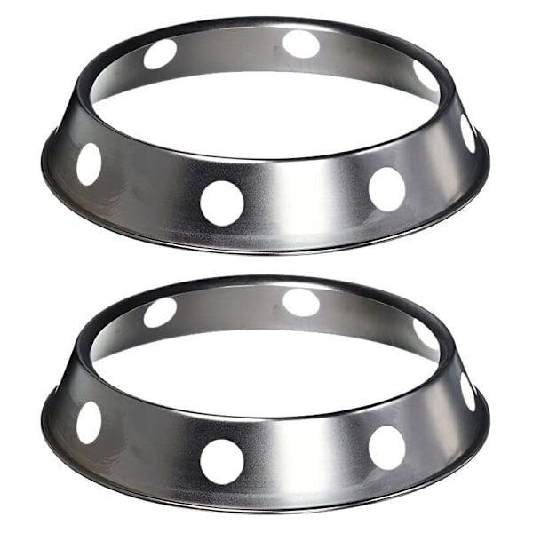 2 st. Rostfritt Stål Wok Ring Rund Botten Wokställ 10,43x11,8 Tum Universal Storlek för Gaskök Stekpannor Stekpannor