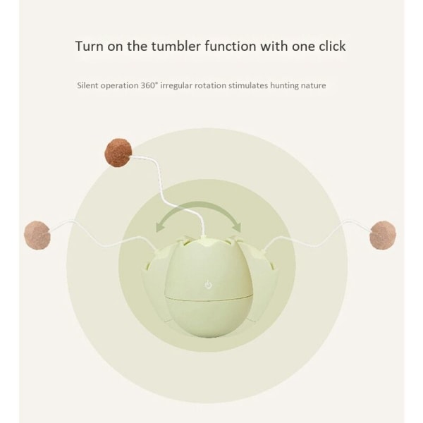 Kat æggeskal svingende bold legetøj sjovt interaktivt kat pind legetøj automatisk leg med -Hvid