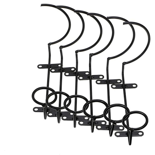 3 stk. Smijern Vinstativ Veggmontert Flaskeholder med Skruer Display Flaskeholder Svart