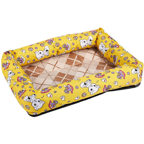 Sommer Åndbar Oxford Klud Måtte Kennel Silke Cool Hund Seng Sommer Kæledyr Kat Sove Måtte Sofa Gul S