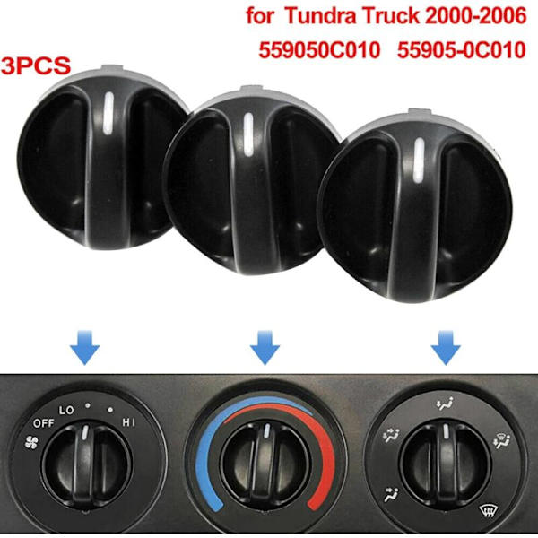 Fits - Truck 2000-2006 Temperaturreguleringsknapper Varme Knapper A/C Blæser Klimaanlæg Sæt 3 55905-0C010