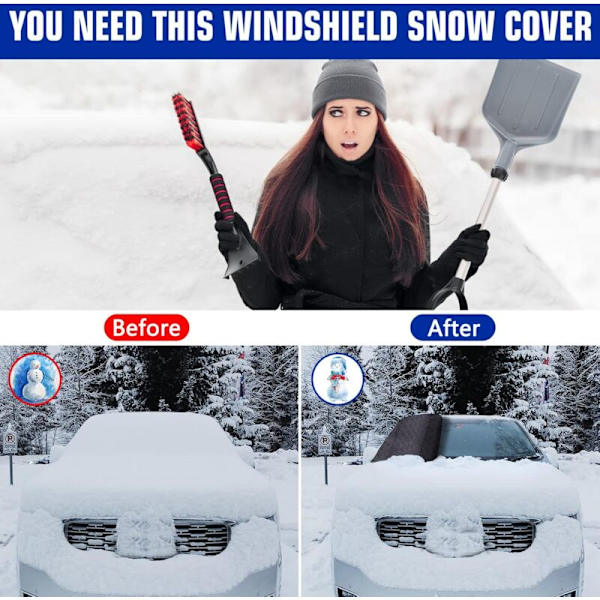 Bilens Vindruta Skydd, Magnetiskt Vindruta Skydd, Solskydd Anti Frost Snö Anti Is UV Solskydd Universal Vikbar för Bil SUV (157 x 126c