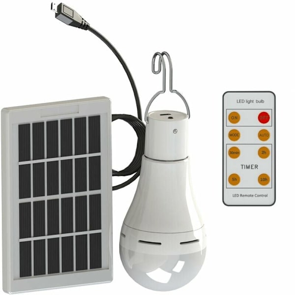 BLS-70-25RC 9W Fjernbetjening + Solcellelampe + Solpanel (Smart Switch, Kold Hvid Lys) LED Lys, til Udendørs, Have, Have