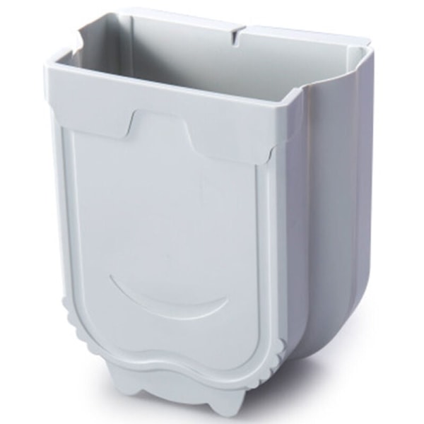 Kitchen Trash Can Household Hanging Cabinets Folding Trash Can Toilet Car Mounted Wall Hangers Storage Bucket-White