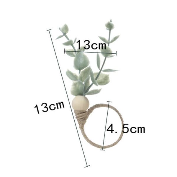 Servettringar Set om 12 Eukalyptus Trä Servettringar Rustik Boho Blad Trä Pärla Gårdshus Servettring Hållare