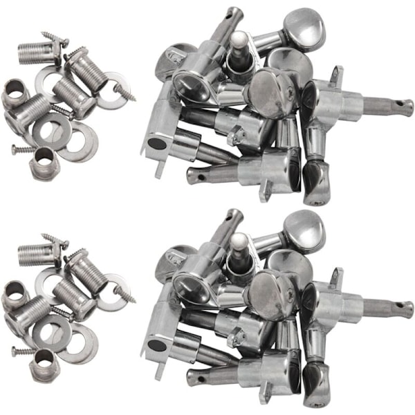 12X Stemmeskruer/Strenger for Tele Akustisk Gitar 6L Sølv