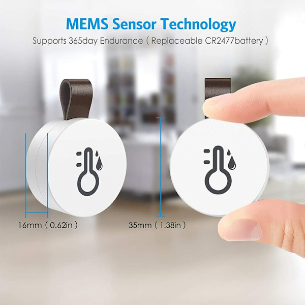Bluetooth Inomhus Termometer Hygrometer, Mini Inomhus Termometer, Temperaturövervakningssensor, Digital Hygrometer för Hem, Kontor, Julgåva, S