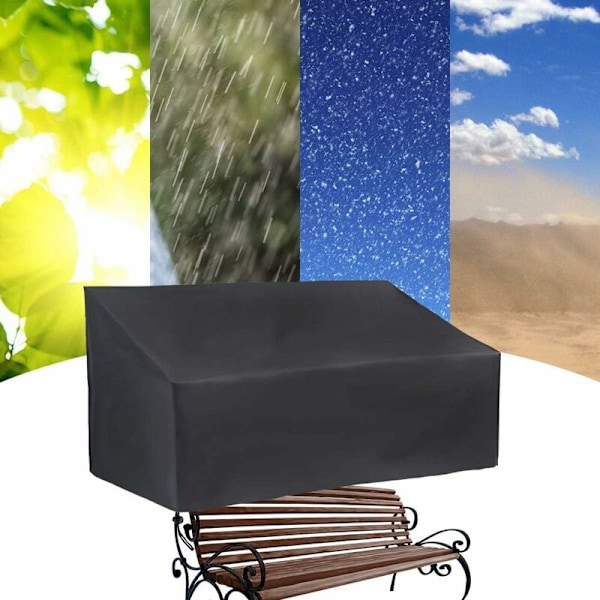 4-sits trädgårdsbänköverdrag, utomhusbänköverdrag för uteplats, Oxford skyddande överdrag för soffa (190x66x89cm)