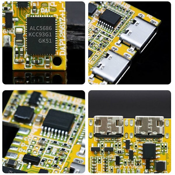 ALC5686LED Dubbel typ-C digital ljudadaptermodul Lyssna på låtar och ladda 2 i 1 digital ljudavkodningskort
