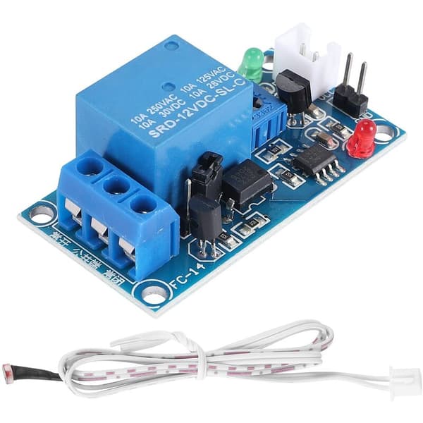DC 12V Fotoelektrisk Switch Sensor Relæ Modul 50mmx25mm med 2 Kabel