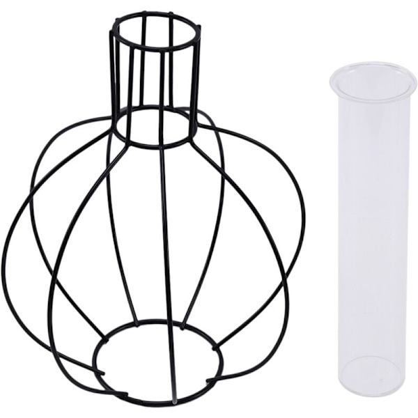 Nordisk stil 3D glas jern kunst geometrisk vase med skål bord bryllup dekoration tilbehør lanterne størrelse