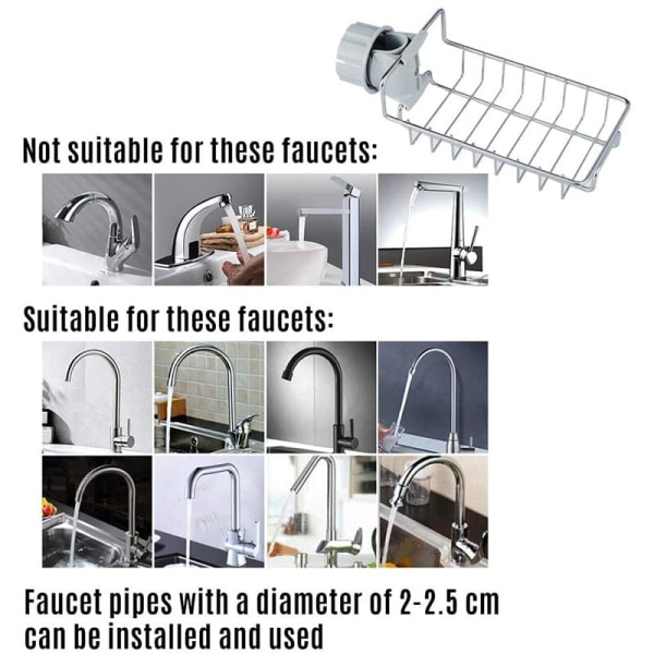 Diskho sil, diskbänk sil korg och metall kök svamp hållare set, avlopp bricka diskho förvaring rack med sugkopp för stöd