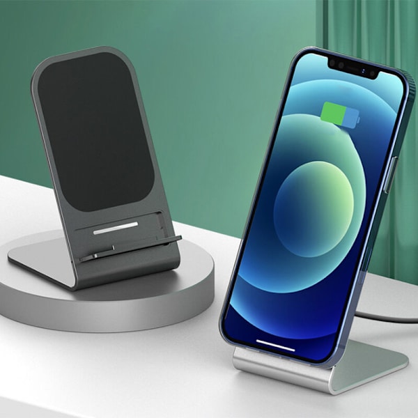 Magnetisk holder til bærbar computer, desktop oplader, lodret opladning, 15W opladning (sort)