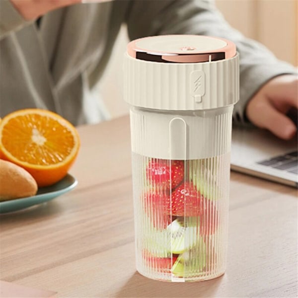 450 ml Kannettava Blender Sähköinen Mehukone Hedelmäsekoitin USB Latautuva Smoothie Mini Henkilökohtainen 6 Terää