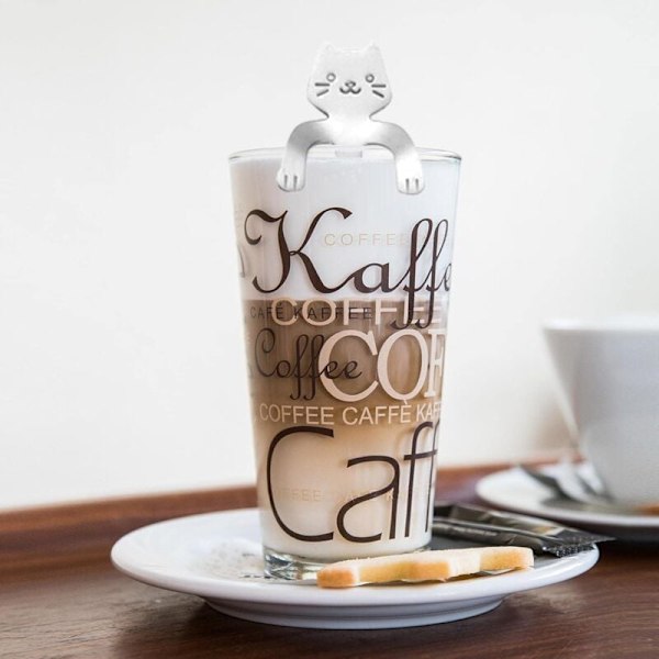 Mini Katte Kaffe Ske, Katteske, Køkkenredskaber, Dessert Ske, Hjemme Gadget, Rustfrit Stål Bestik -