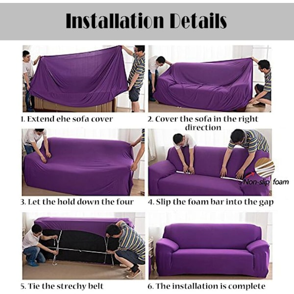 3-sits soffaöverdrag med stretcharmstöd, elastiskt halkfritt soffaöverdrag universellt stretchsoffaöverdrag soffa skydd