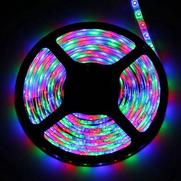 LED-striplys 15M Vanntett 3528 RGB Farge Lysstriper med 44 Tast Fjernkontroll for Soverom Julebelysning