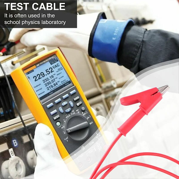 1M Langt Et Par Bananstik Testkabel Klip Testkabel Multimeter Testkabel