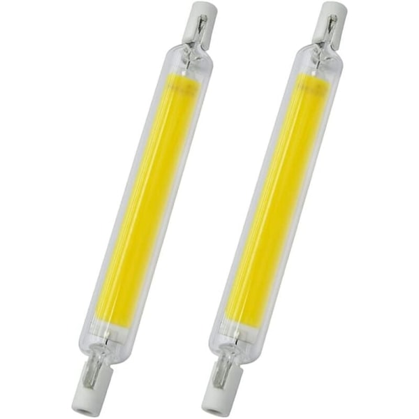 2 stk 118MM 20W 220V Høy Lysstyrke R7S LED Lampe Dobbel Endet COB Glass Mønster Lampe Erstatter Halogenlamper, Lavt Strømforbruk Naturlig Lys