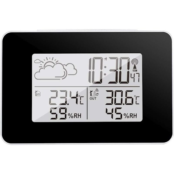 Trådløs Vejrstation, Indendørs Udendørs Termometer Hygrometer med Udendørs Sensor LCD Display Digital Temperatur Luftfugtighedsovervågning med Baggrundsbelysning