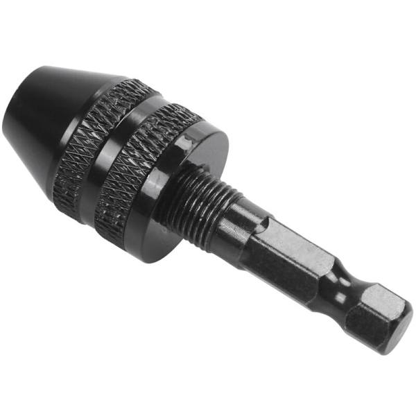 0,3-3,6 mm slagchucknyckellös skruvmejseladapter 1/4\" skaft svart borr