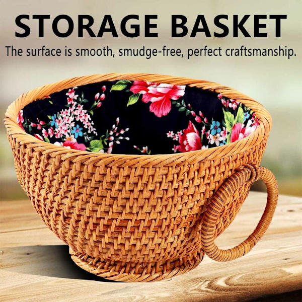 Rattan Flettet Rund Frugtkurv Box Organizer Tørret Frugt Slik Snacks Dessert Mad Opbevaringsbeholder