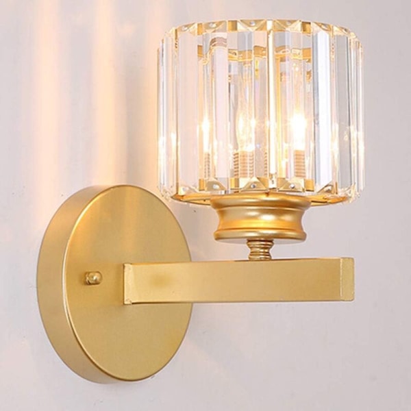Metall LED Vegglampe Postmodern Utsøkt Krystall Vegglampe Hjemmedekorasjon Vegglampe Stue TV Vegglys Soverom Sengelampe E27 Glass Ais