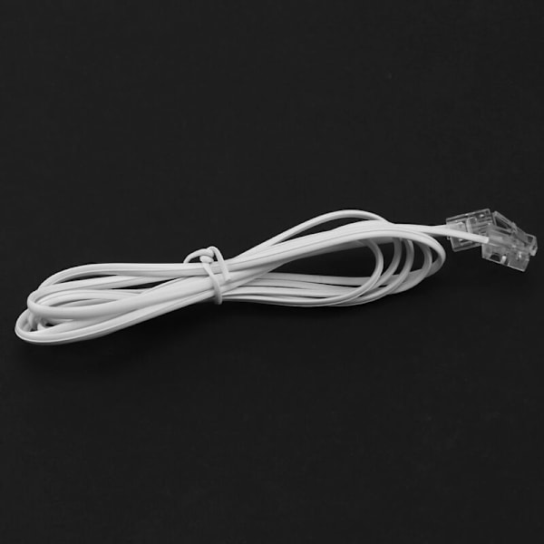 SODIAL(R) 2 st vita 6P2C RJ11 hane till hane 5 mm bredd telefonkabel 1M 3,3Ft