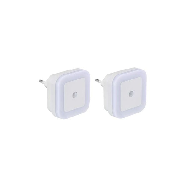 2-pack LED-nattlampa med rörelsesensor, skymningssensor, automatisk/energibesparande lampa, PIR-sensor, orienteringslampa, varmvit, trapp...
