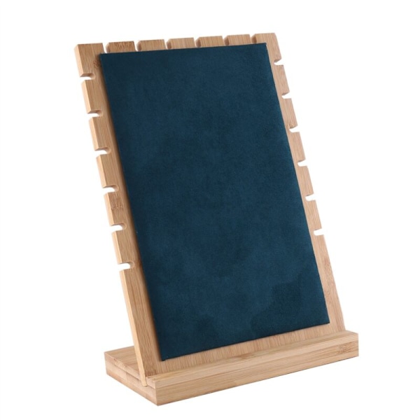 Halsband Display Stativ Bambus Halsbandshållare Bänkskivsdisplay Organizer med Avtagbar Bas